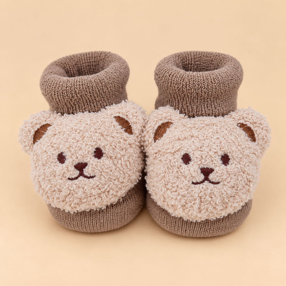 Plush Teddy Bear Baby Booties