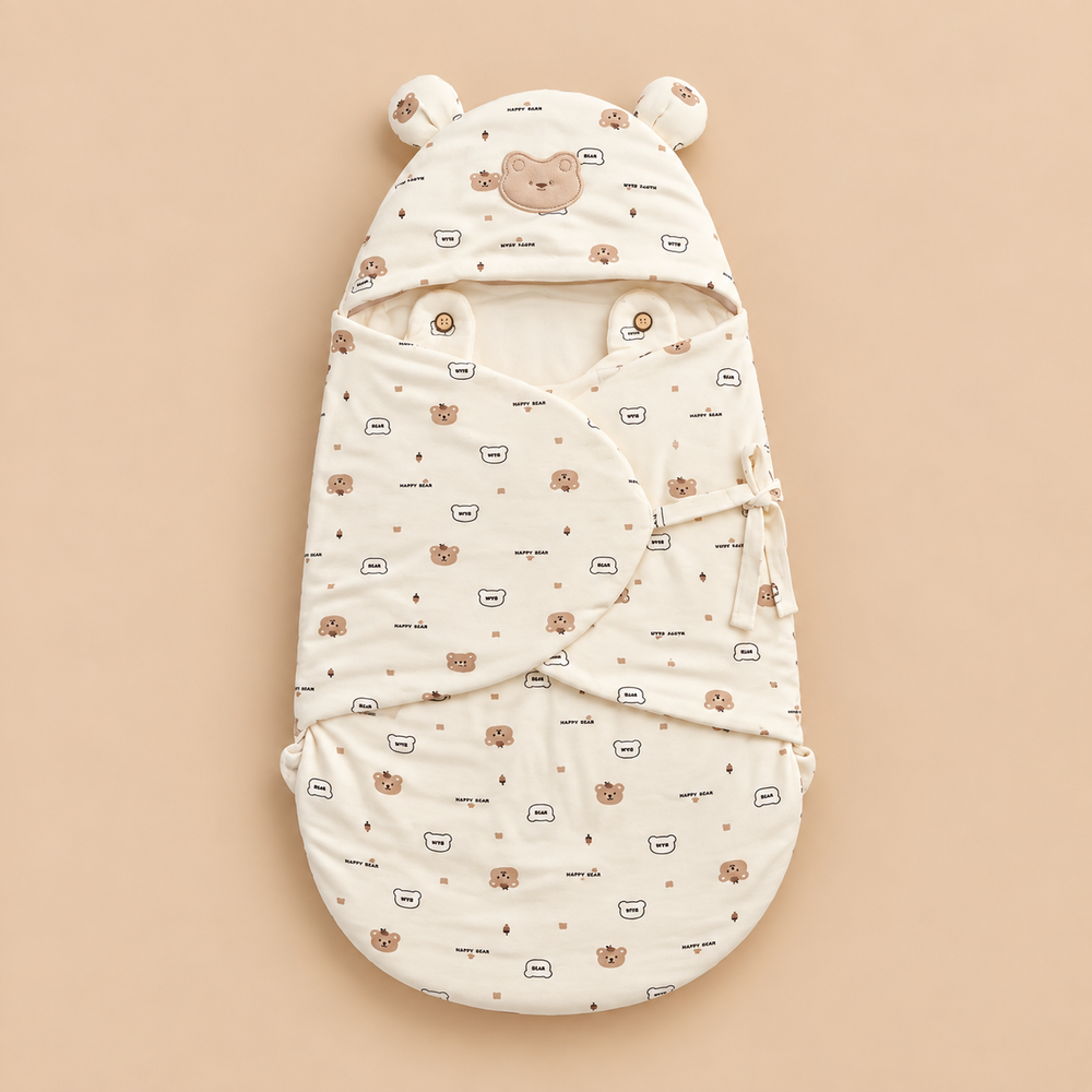 Cozy Hooded Baby Swaddle Wrap
