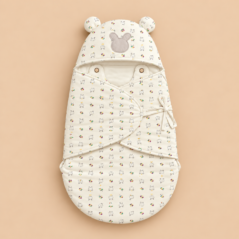 Cozy Hooded Baby Swaddle Wrap