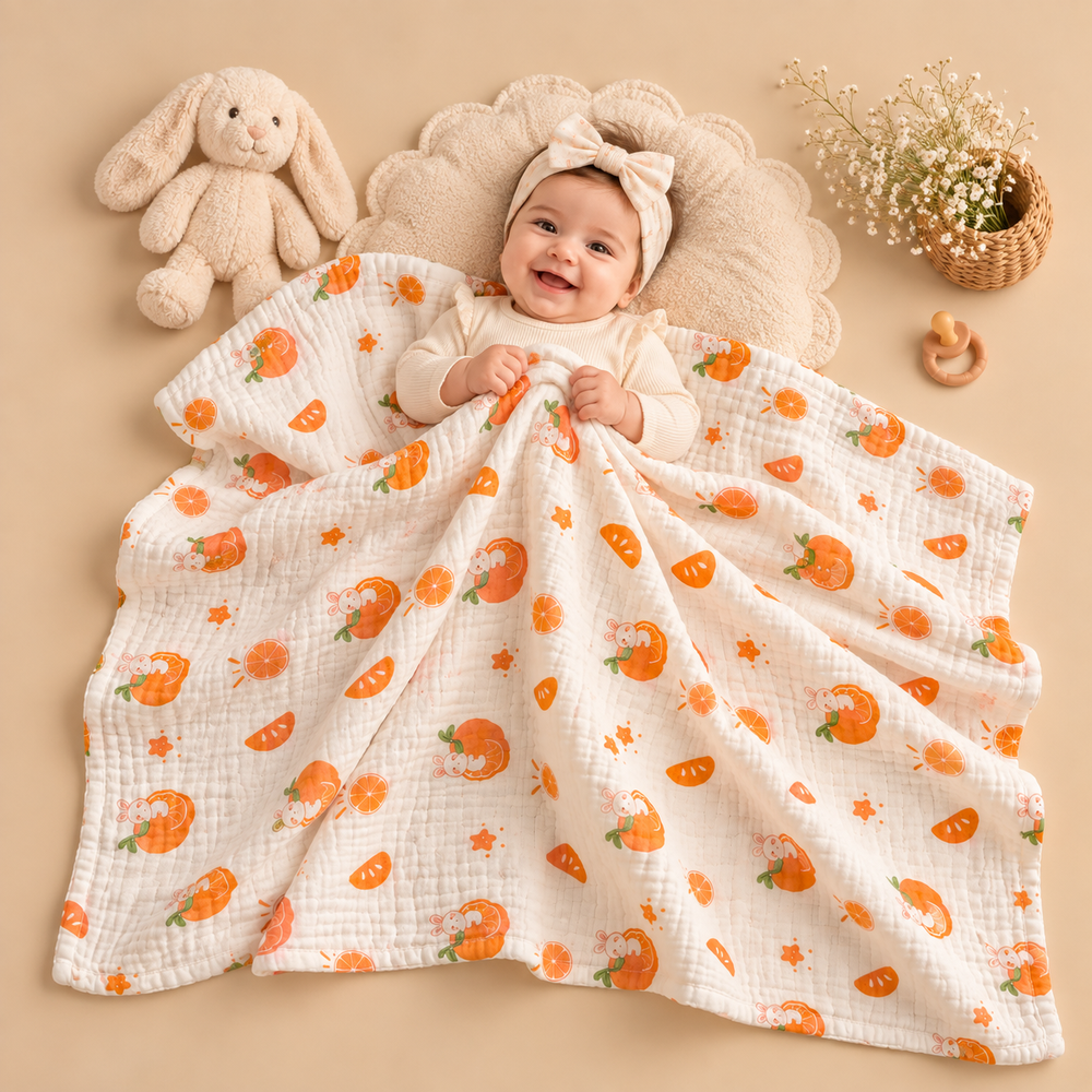 Soft Muslin Baby Blanket – Cute Printed Designs