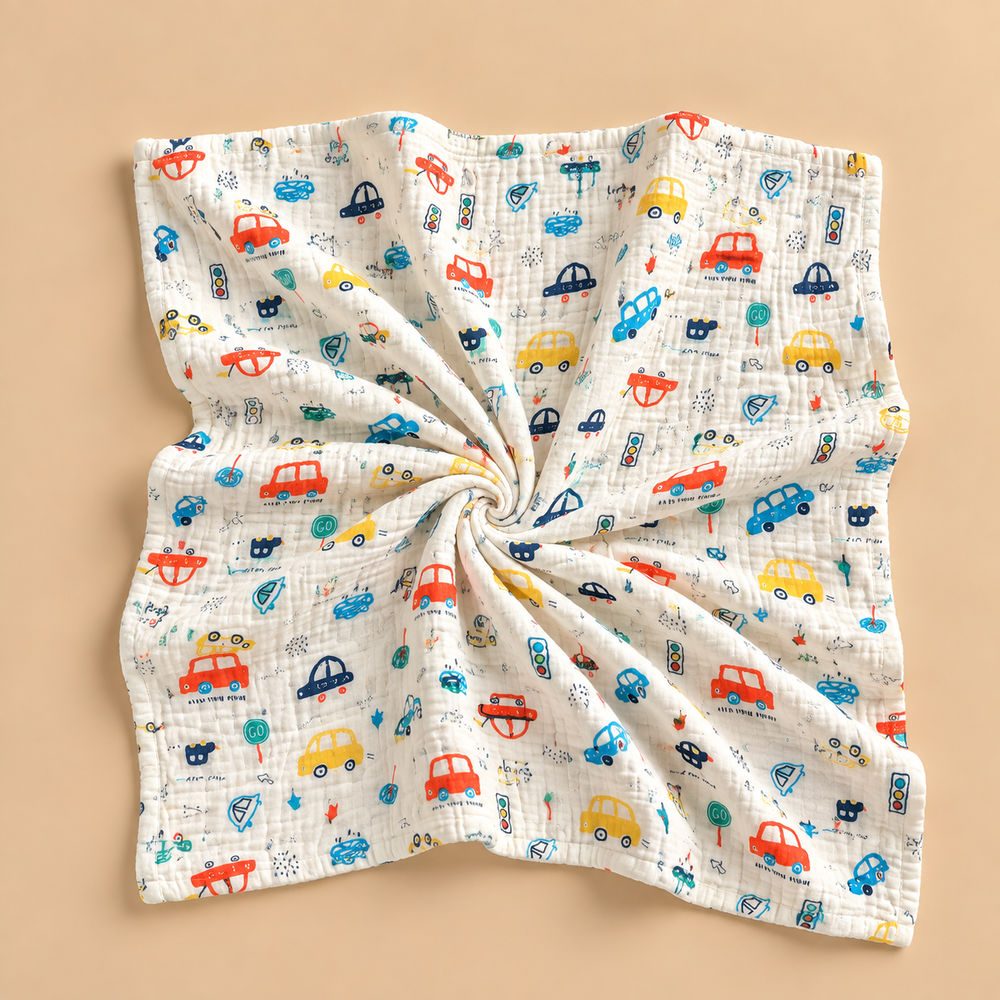 Soft Muslin Baby Blanket – Cute Printed Designs