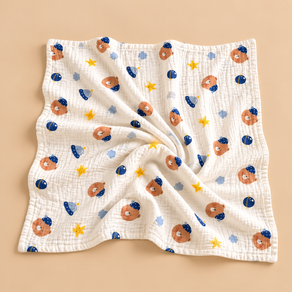 Soft Muslin Baby Blanket – Cute Printed Designs
