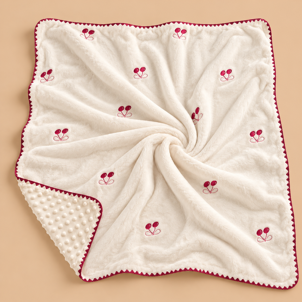 Cozy Double-Layer Minky Baby Blanket – Embroidered Designs