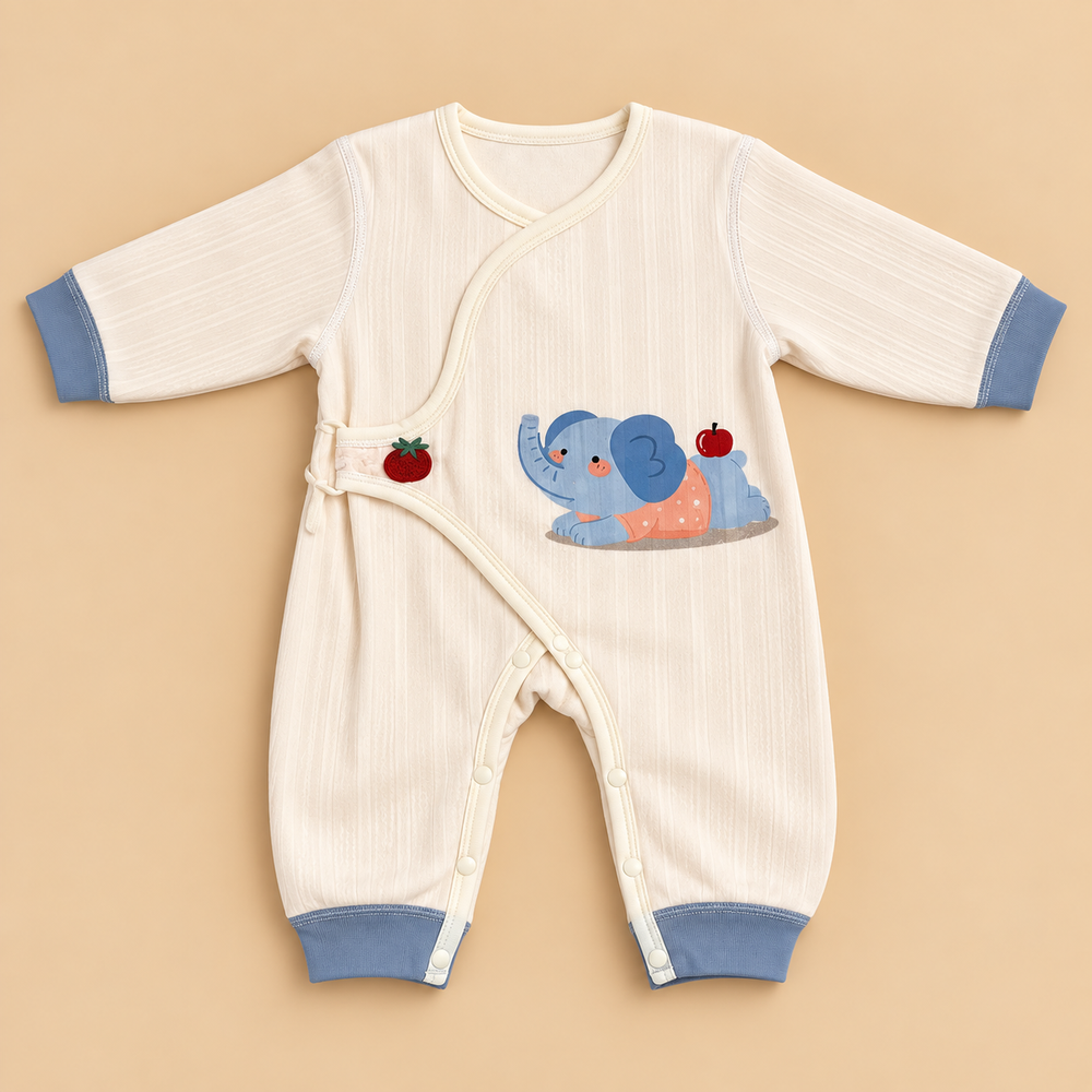 Baby Kimono Romper with Cute Animal Prints – 4 Designs