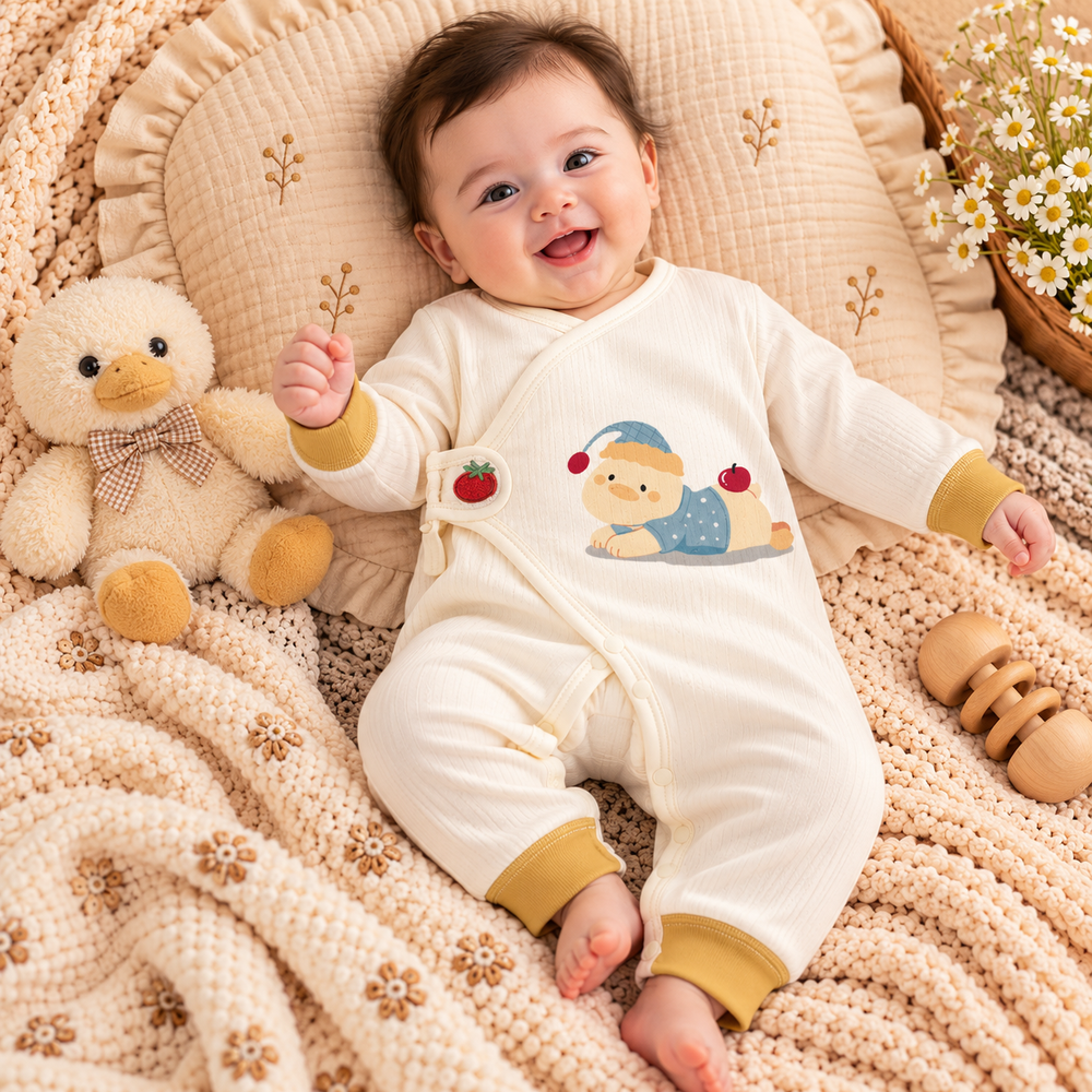 Baby Kimono Romper with Cute Animal Prints – 4 Designs