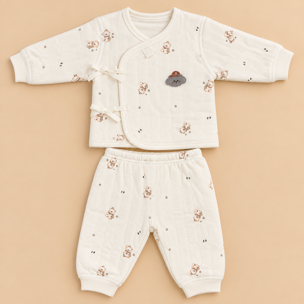 Quilted Baby Wrap Top & Pants Set – Assorted Cute Prints