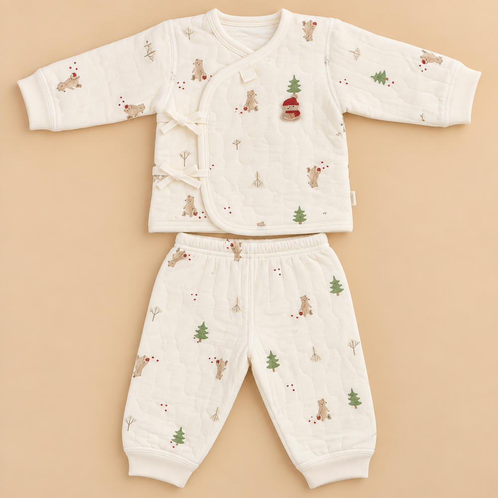 Quilted Baby Wrap Top & Pants Set – Assorted Cute Prints