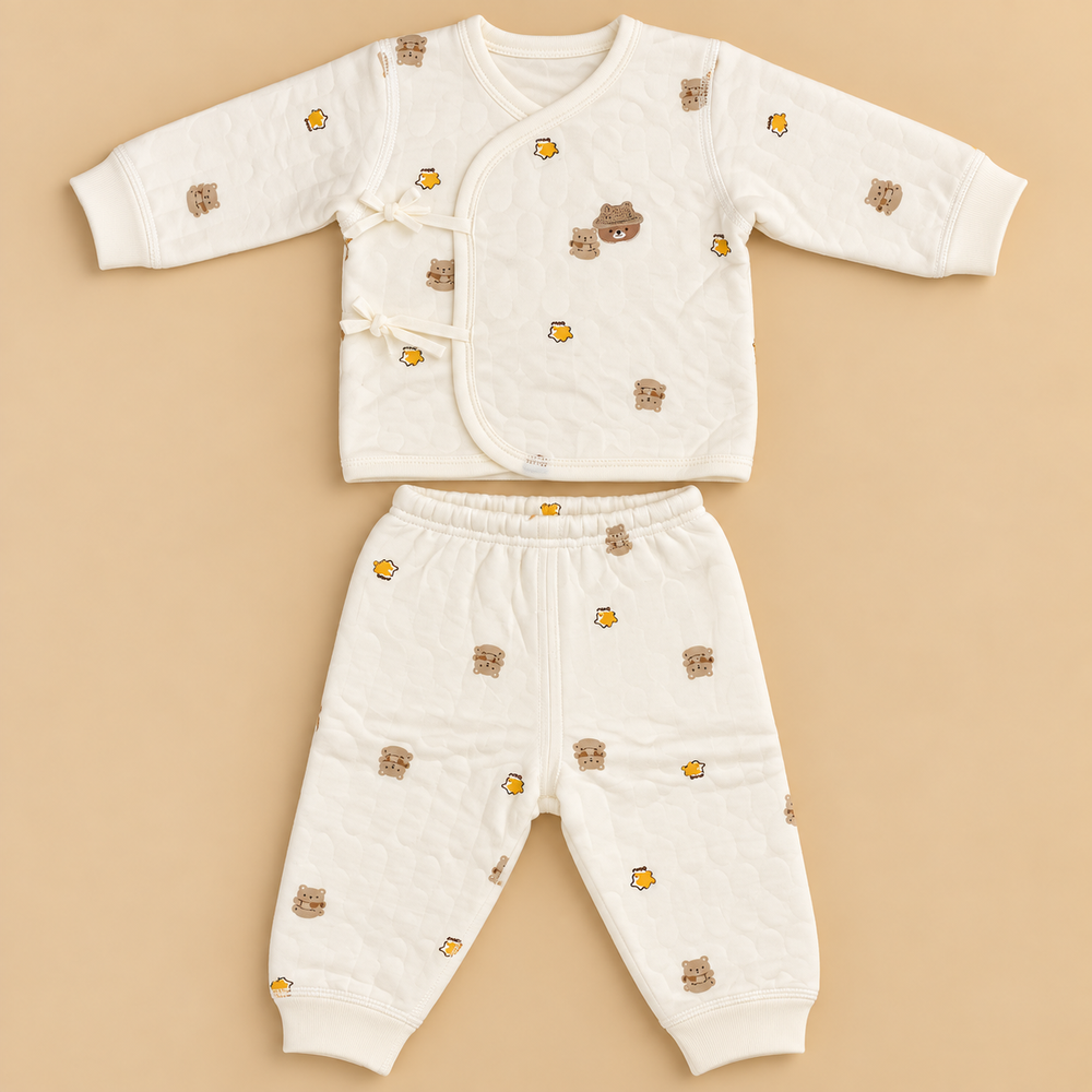 Quilted Baby Wrap Top & Pants Set – Assorted Cute Prints