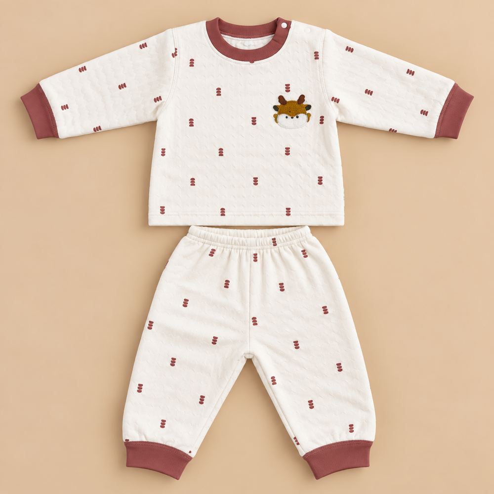 Quilted Baby Giraffe Top & Pants Set – 3 Colors