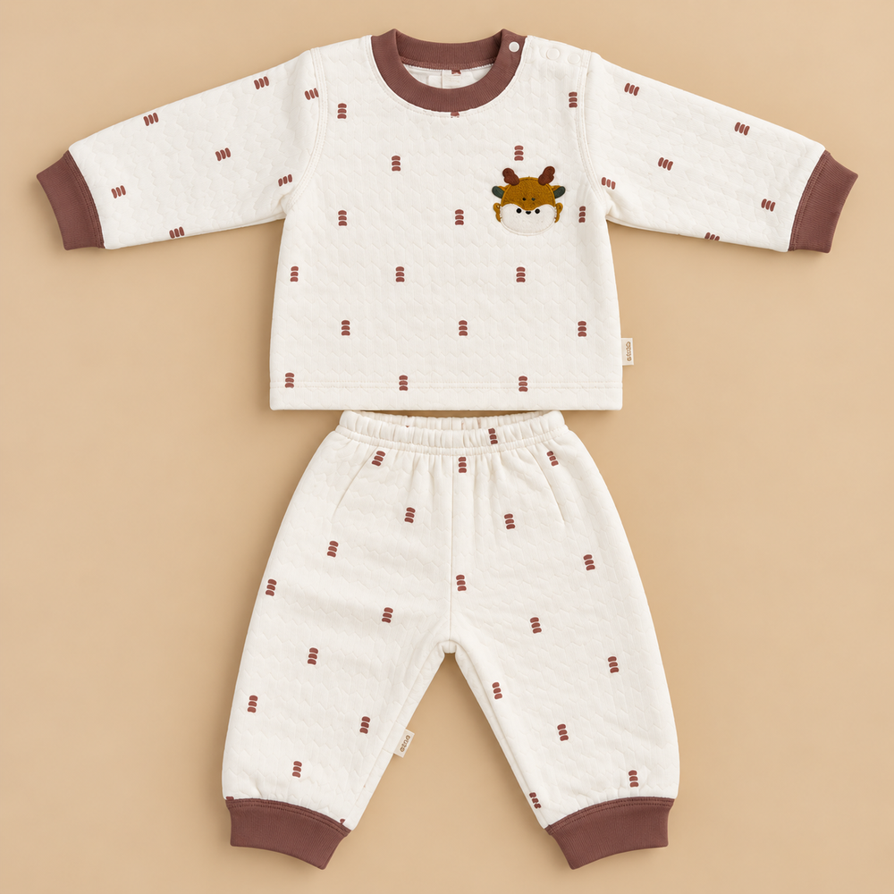 Quilted Baby Giraffe Top & Pants Set – 3 Colors