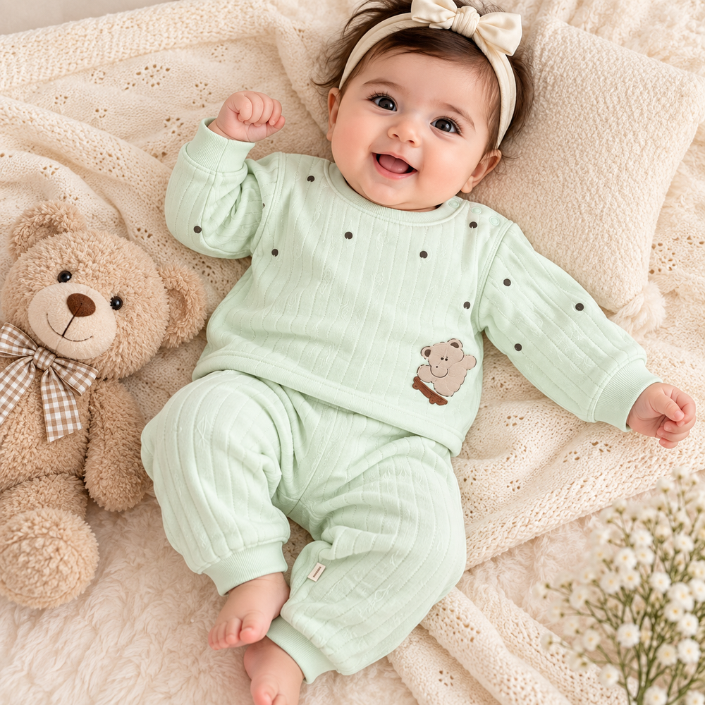 Cozy Teddy Textured 2-Piece Baby Set