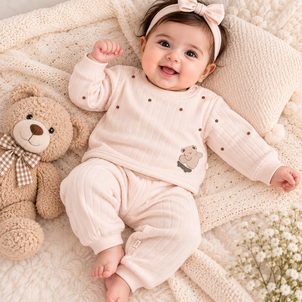 Cozy Teddy Textured 2-Piece Baby Set