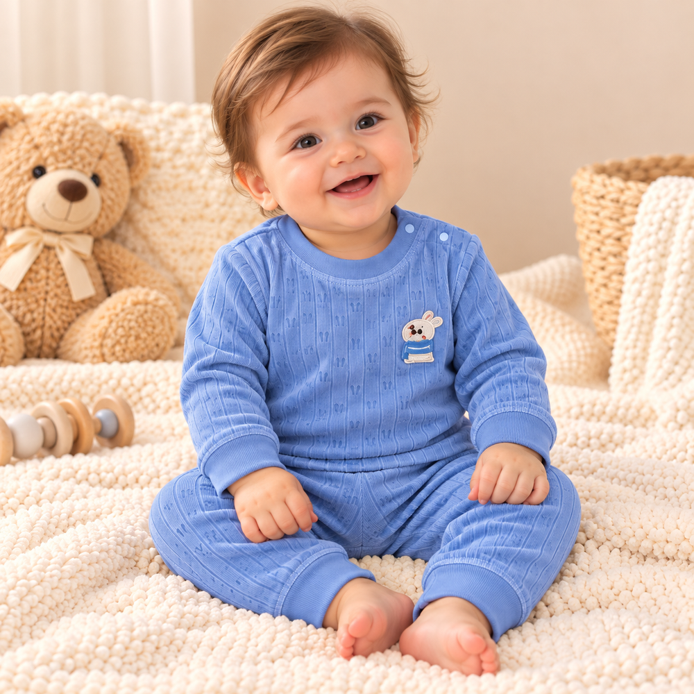 Cozy Ribbed Velvet Baby 2-Piece Set – Assorted Colors
