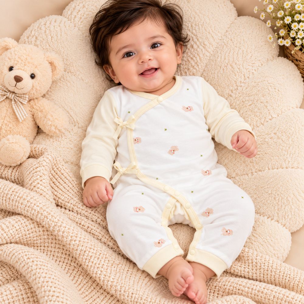 Cozy Wrap Baby Romper – Soft Long-Sleeve Newborn Jumpsuit