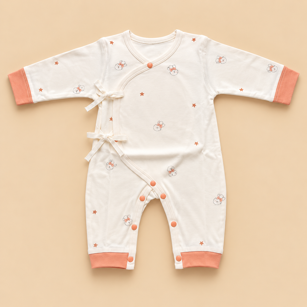 Cozy Wrap Baby Romper – Soft Long-Sleeve Newborn Jumpsuit