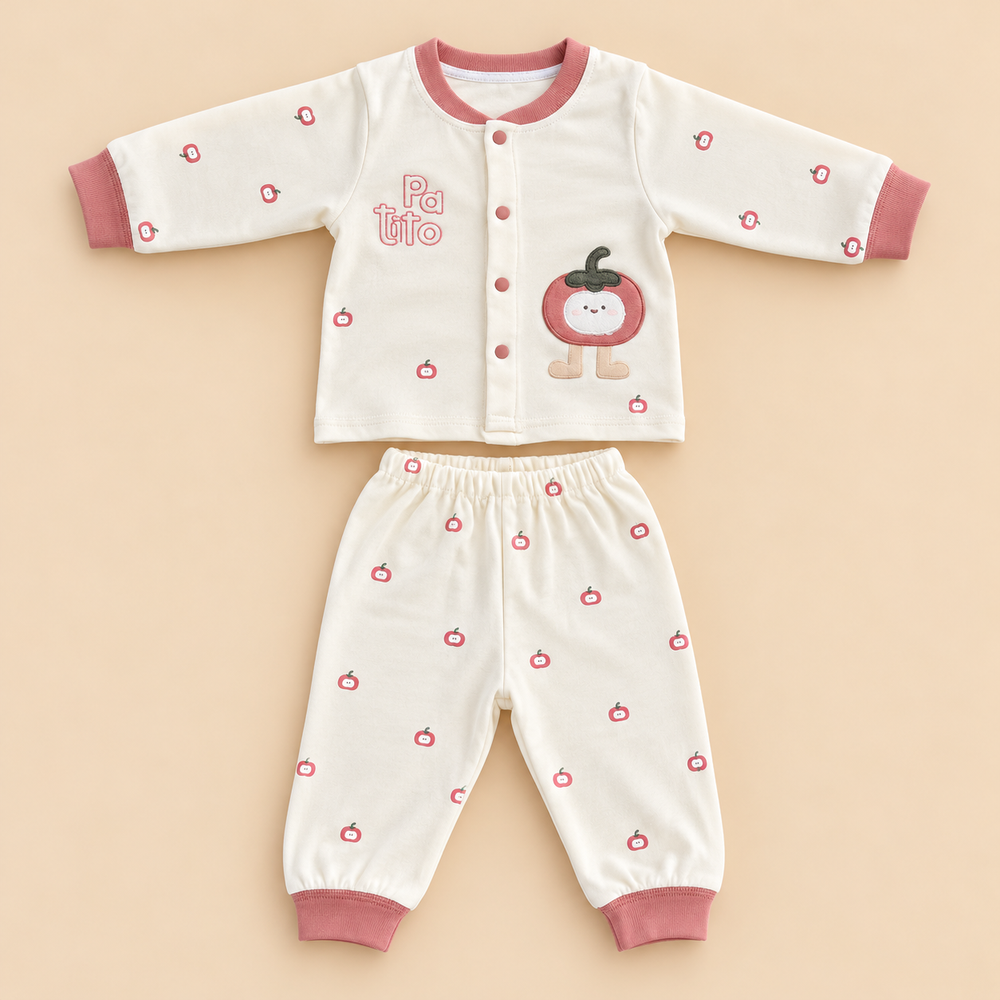 Cute Cartoon Baby Cotton Pajama Set – Long Sleeve Shirt & Pants (2-Piece Set)