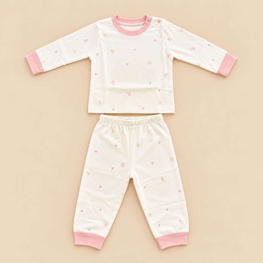 Printed 2-Piece Cotton Outfit Set – Full Sleeves & Pants