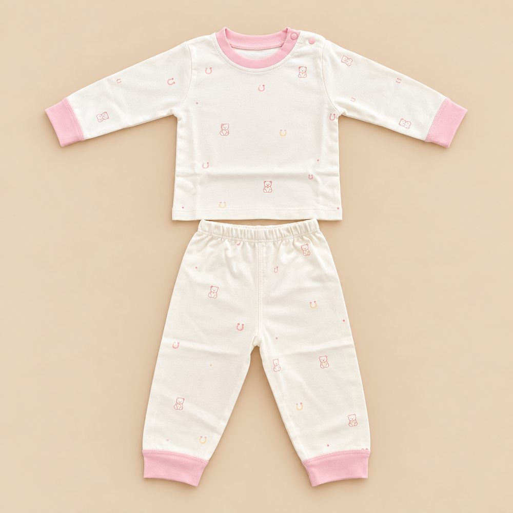 Printed 2-Piece Cotton Outfit Set – Full Sleeves & Pants