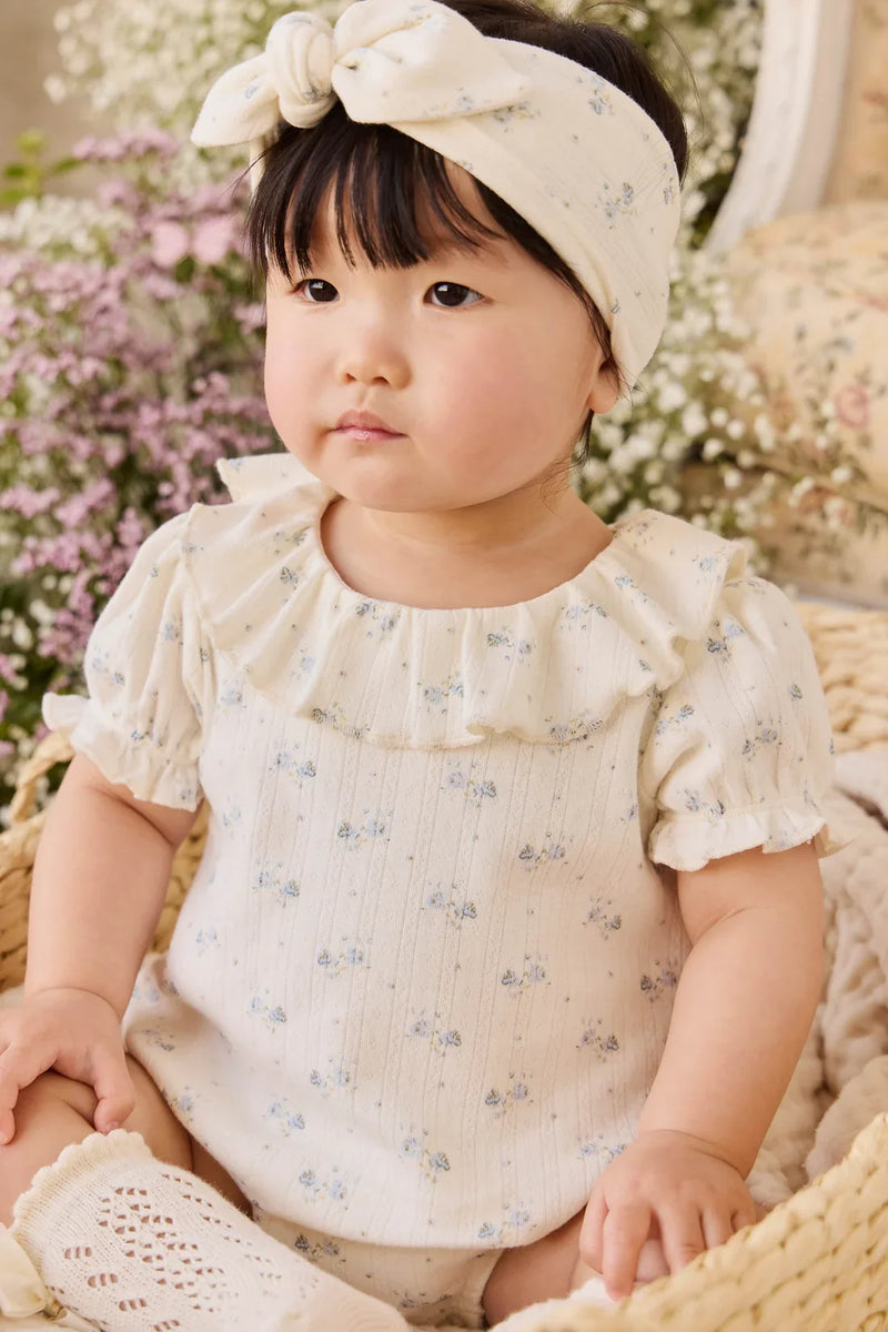Organic Cotton Pointelle Marlene Bodysuit - Molly Blue