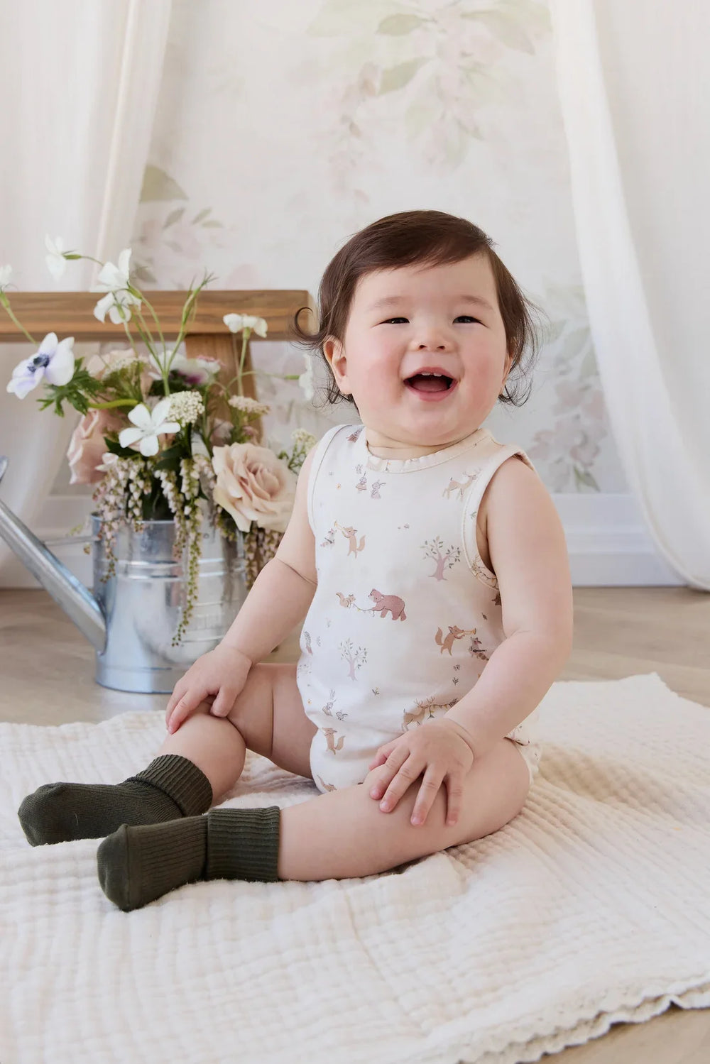 Organic Cotton Lionel Playsuit - Party Animals