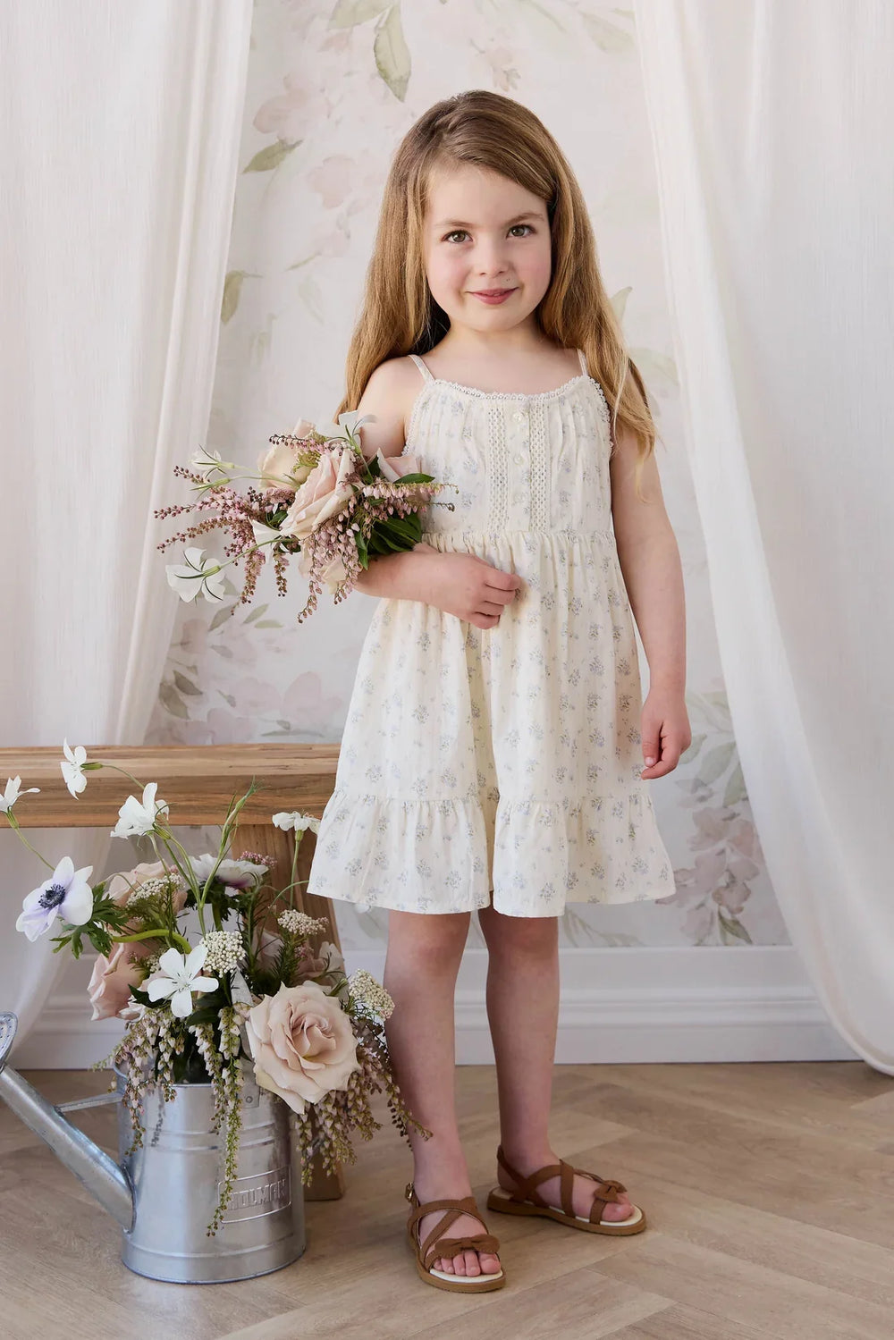 Organic Cotton Elka Dress - Justine Vanilla Sky