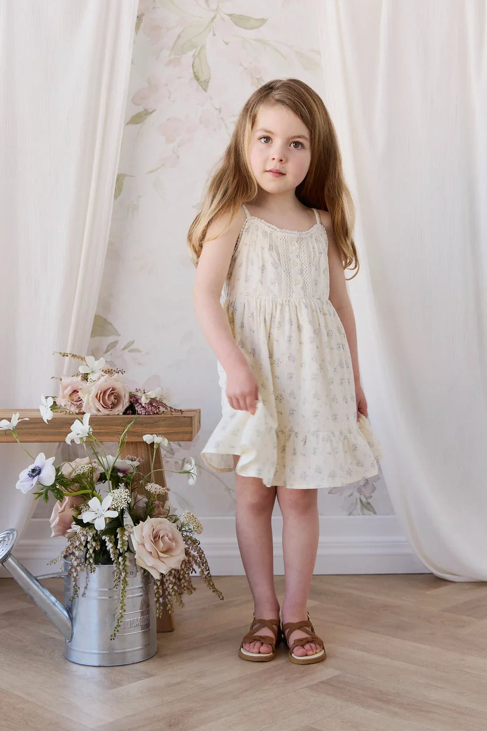 Organic Cotton Elka Dress - Justine Vanilla Sky