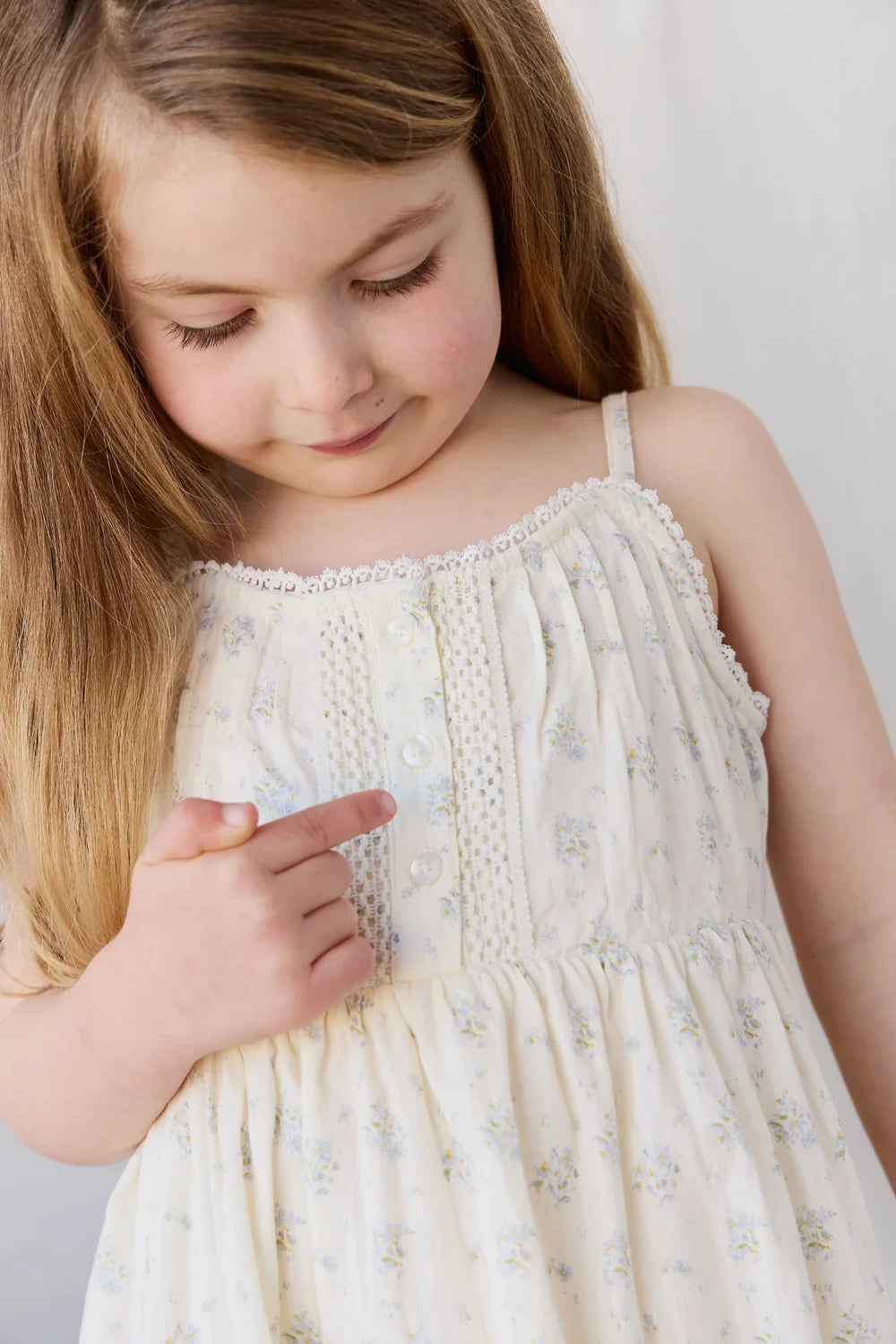 Organic Cotton Elka Dress - Justine Vanilla Sky