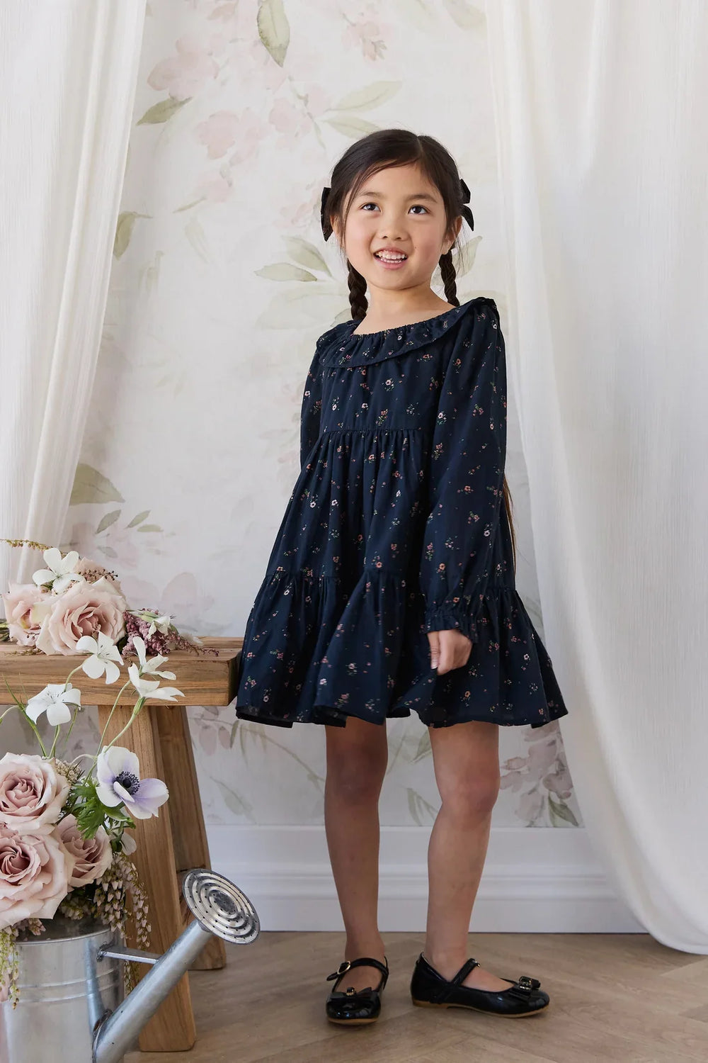 Organic Cotton Tayah Dress - Eloise Navy