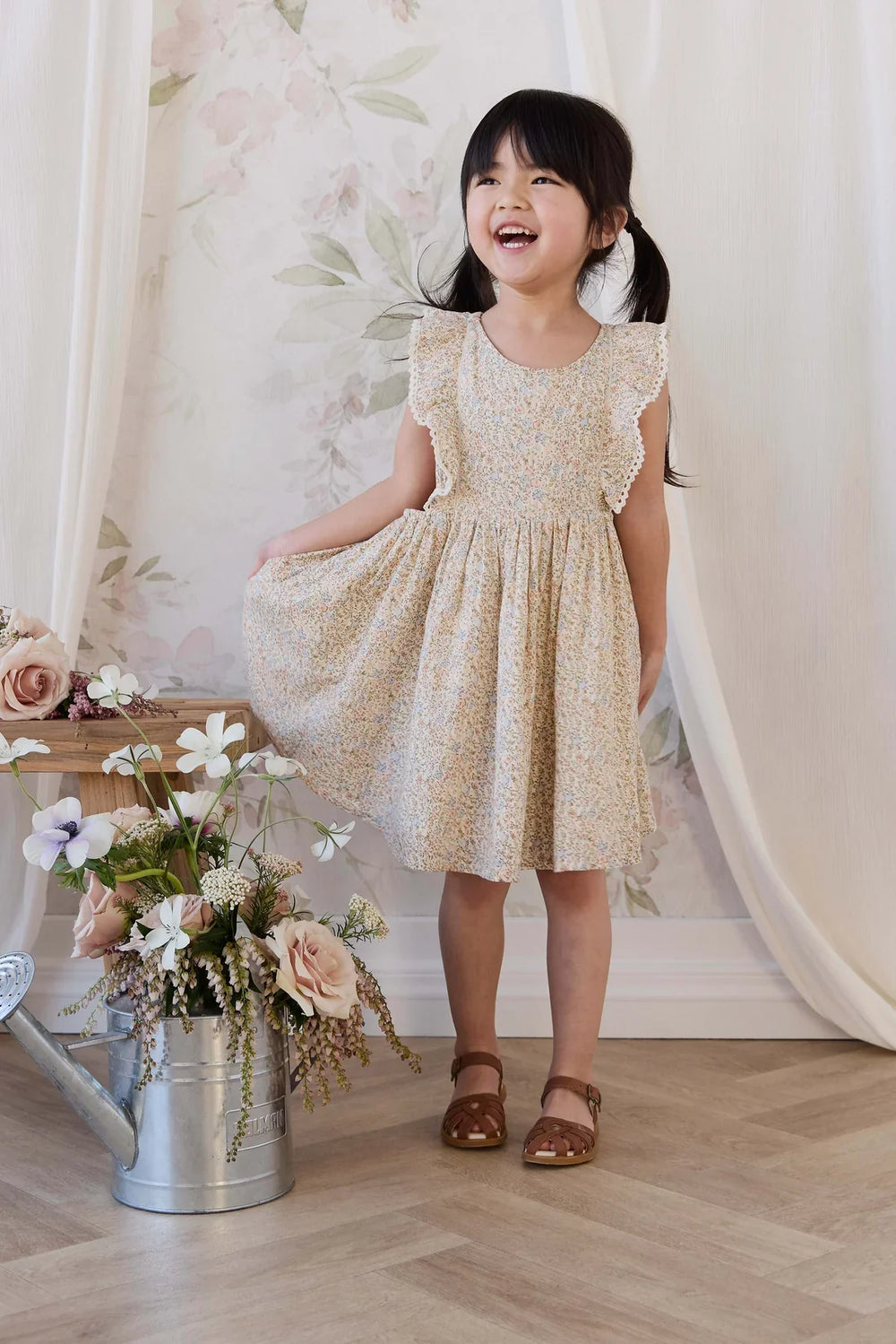 Organic Cotton Helene Dress - Tully Peach