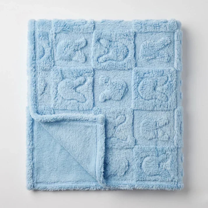 Reversible Tufted Sherpa Baby Blanket (0-24M) 36*36 inch