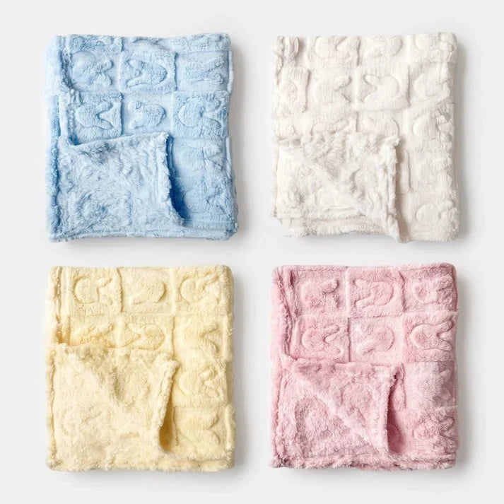Reversible Tufted Sherpa Baby Blanket (0-24M) 36*36 inch