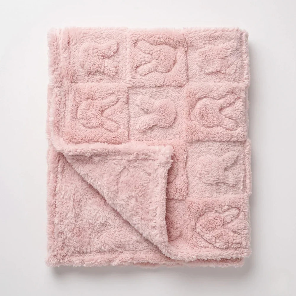 Reversible Tufted Sherpa Baby Blanket (0-24M) 36*36 inch