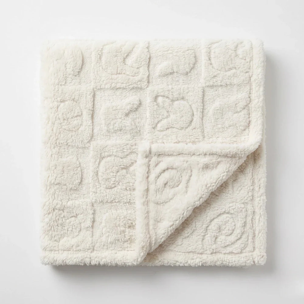 Reversible Tufted Sherpa Baby Blanket (0-24M) 36*36 inch
