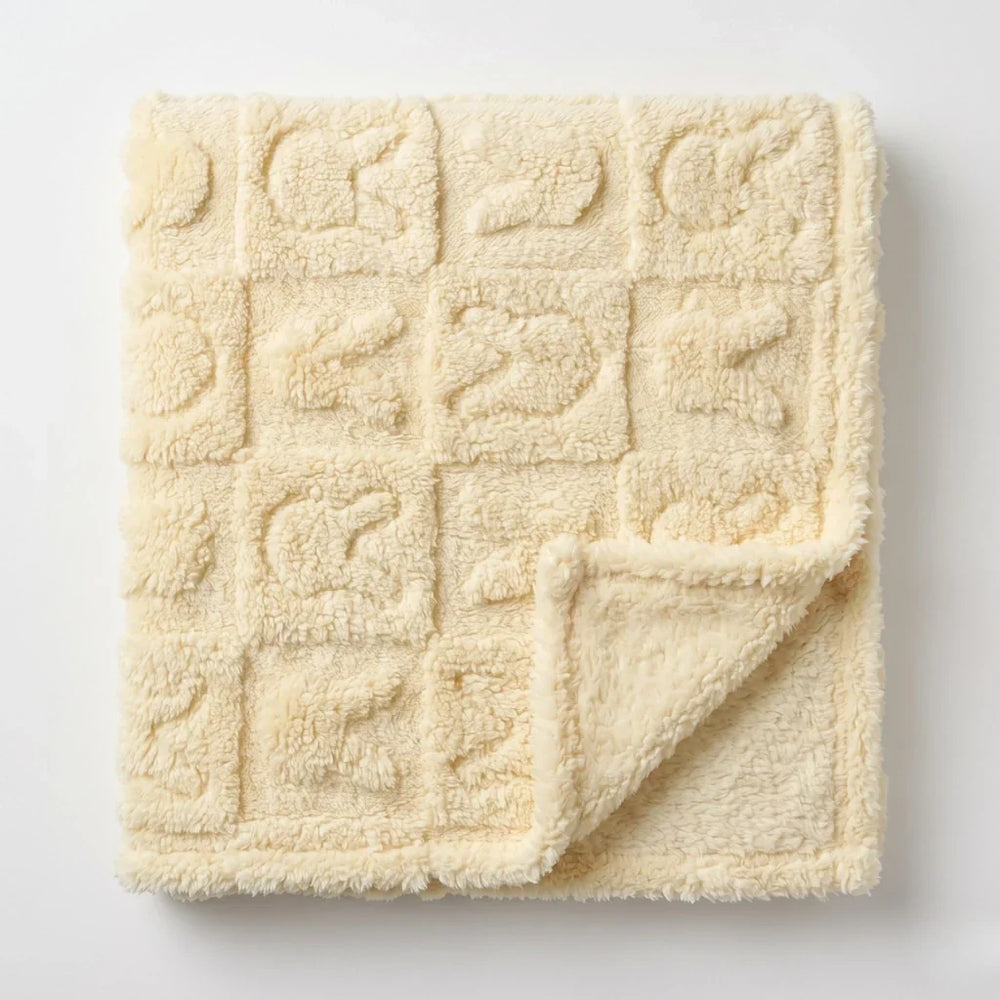 Reversible Tufted Sherpa Baby Blanket (0-24M) 36*36 inch