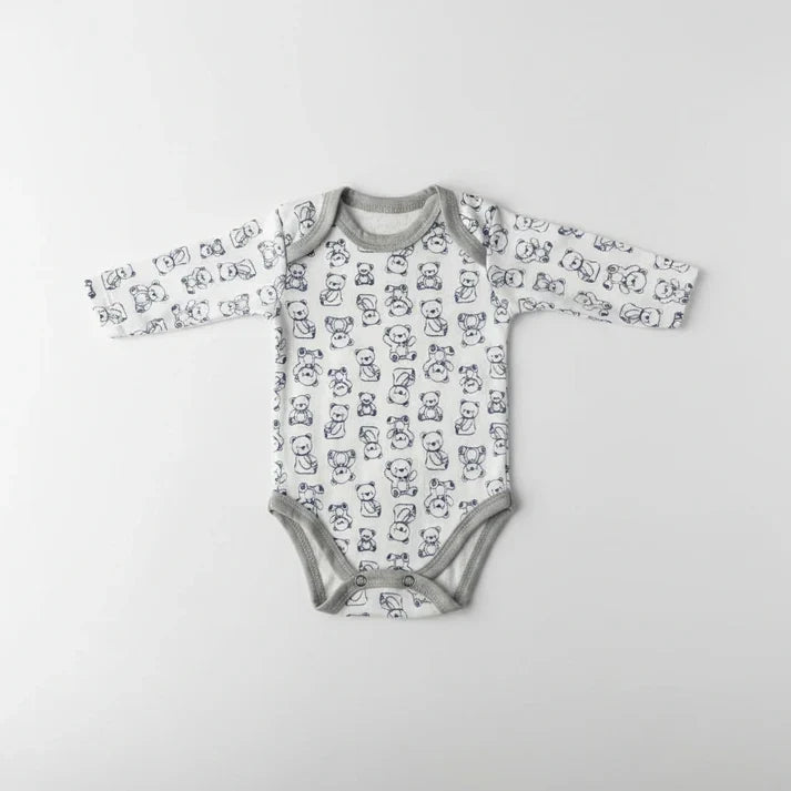 Baby Pack of 5 Full Sleeve Cotton Bodysuits – 0-3M & 3-6M