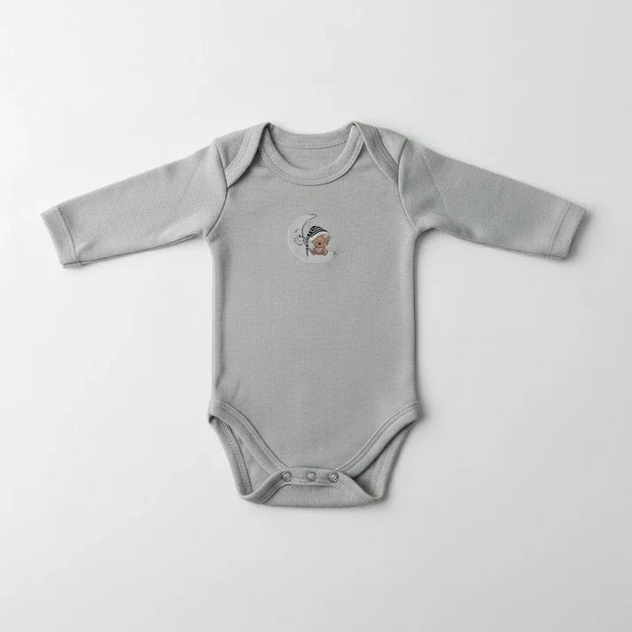 Baby Pack of 5 Full Sleeve Cotton Bodysuits – 0-3M & 3-6M