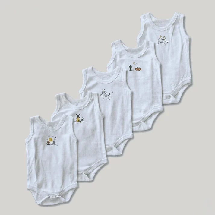 Pack of 5 Little one by Carter's Sleeveless Summer Bodysuit for Baby Girls/Boys - Soft Cotton